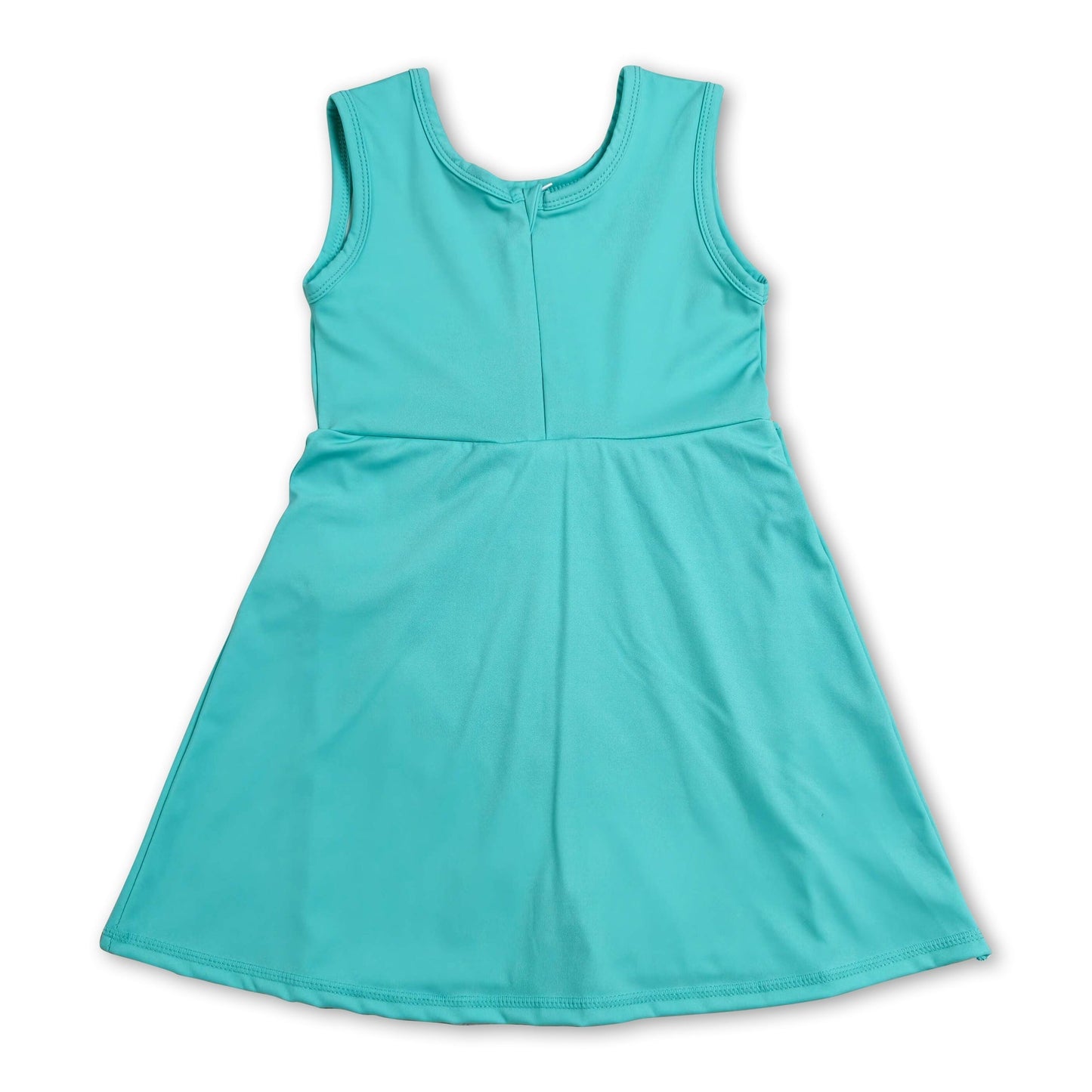 Solid sleeveless bow kids girls athletic dresses