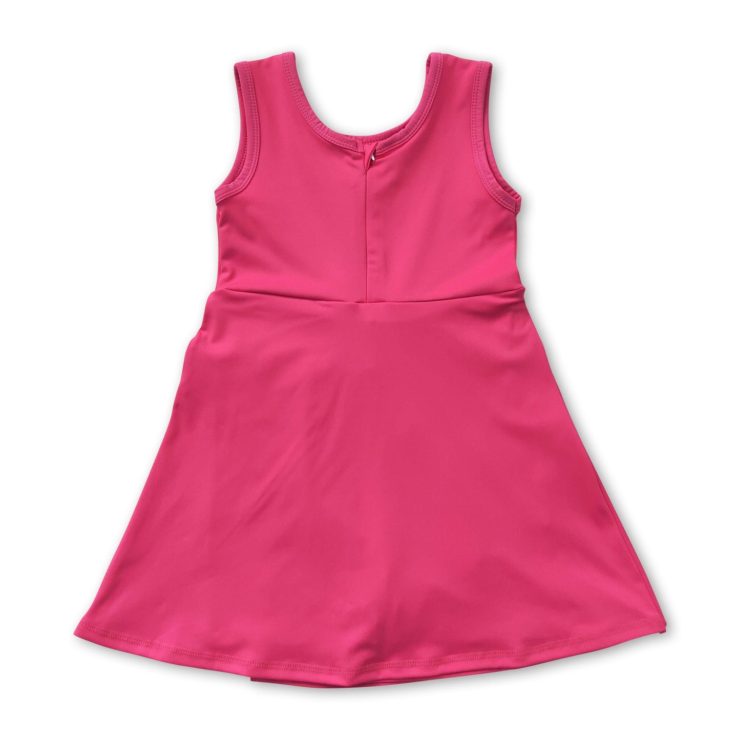 Sleeveless hot pink bow kids girls summer athletic dress