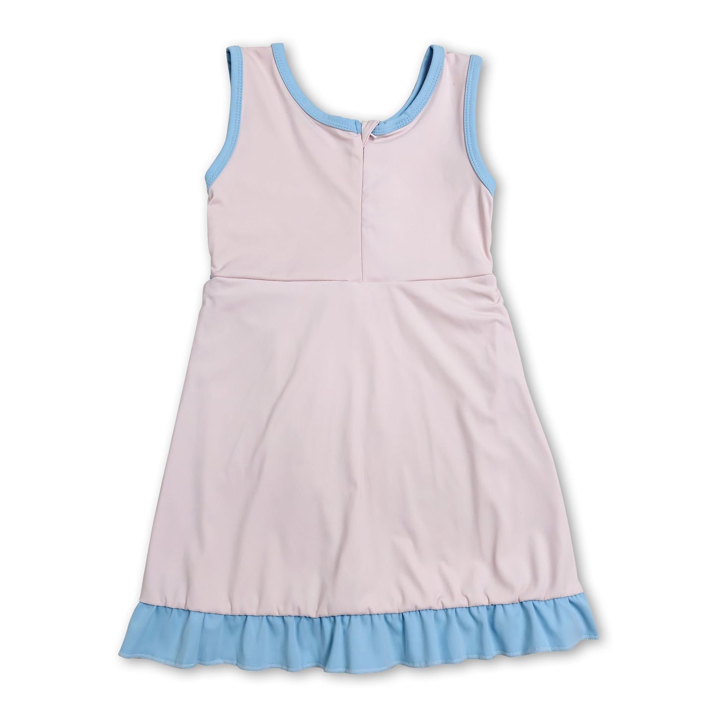 Sleeveless light pink scallop kids girls athletic dress