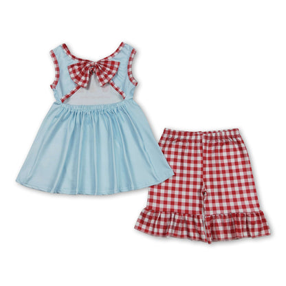 Sleeveless ferris wheel tunic plaid shorts girls clothing