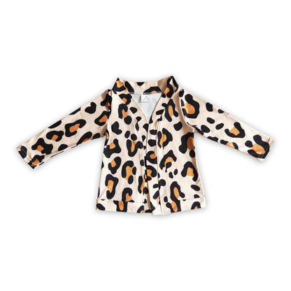 Leopard long sleeves baby girls fall winter cardigan