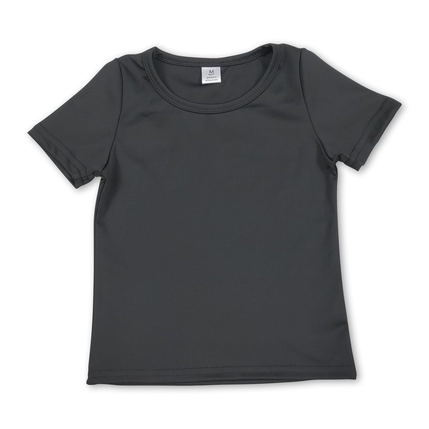 Short sleeves black kids girls summer yoga active top