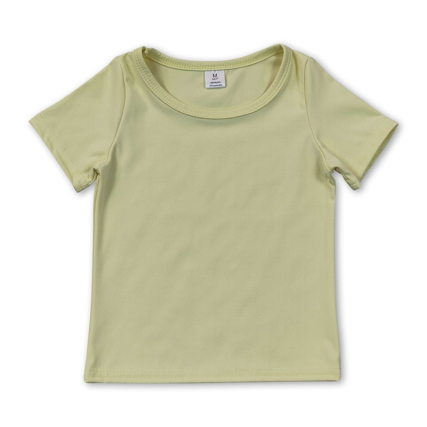 Short sleeves yellow kids girls summer yoga active top