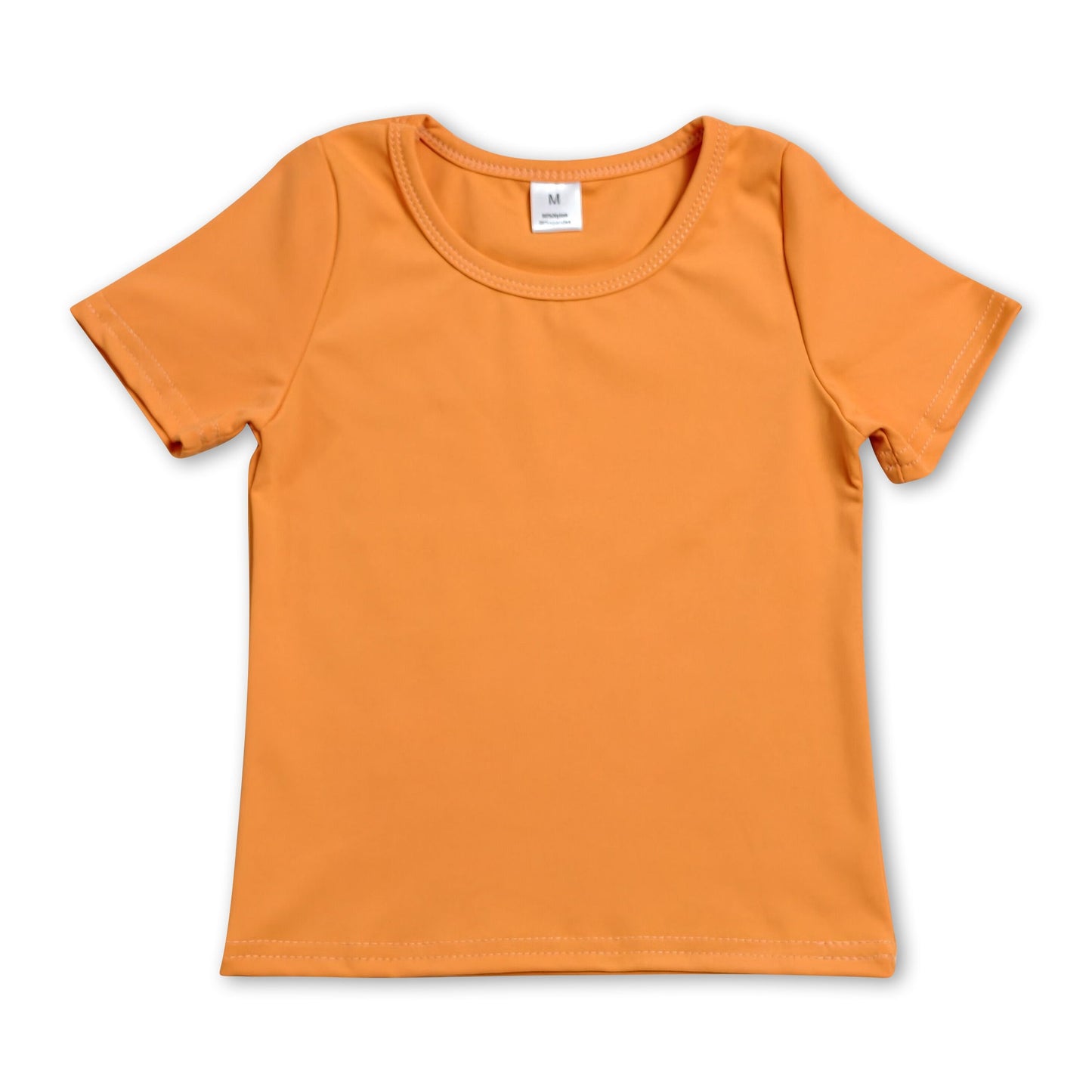 Short sleeves orange kids girls summer yoga active top