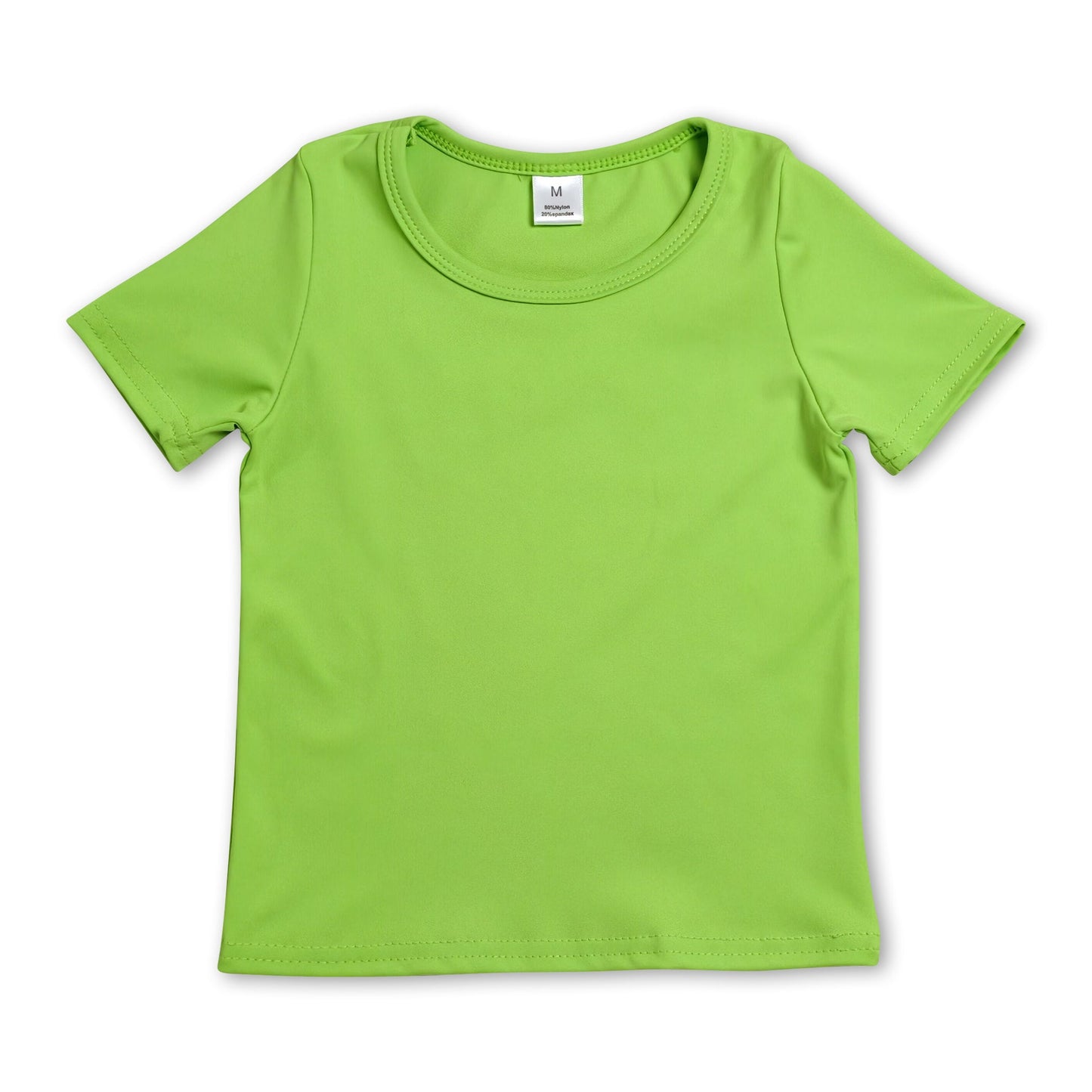 Short sleeves green kids girls summer yoga active top