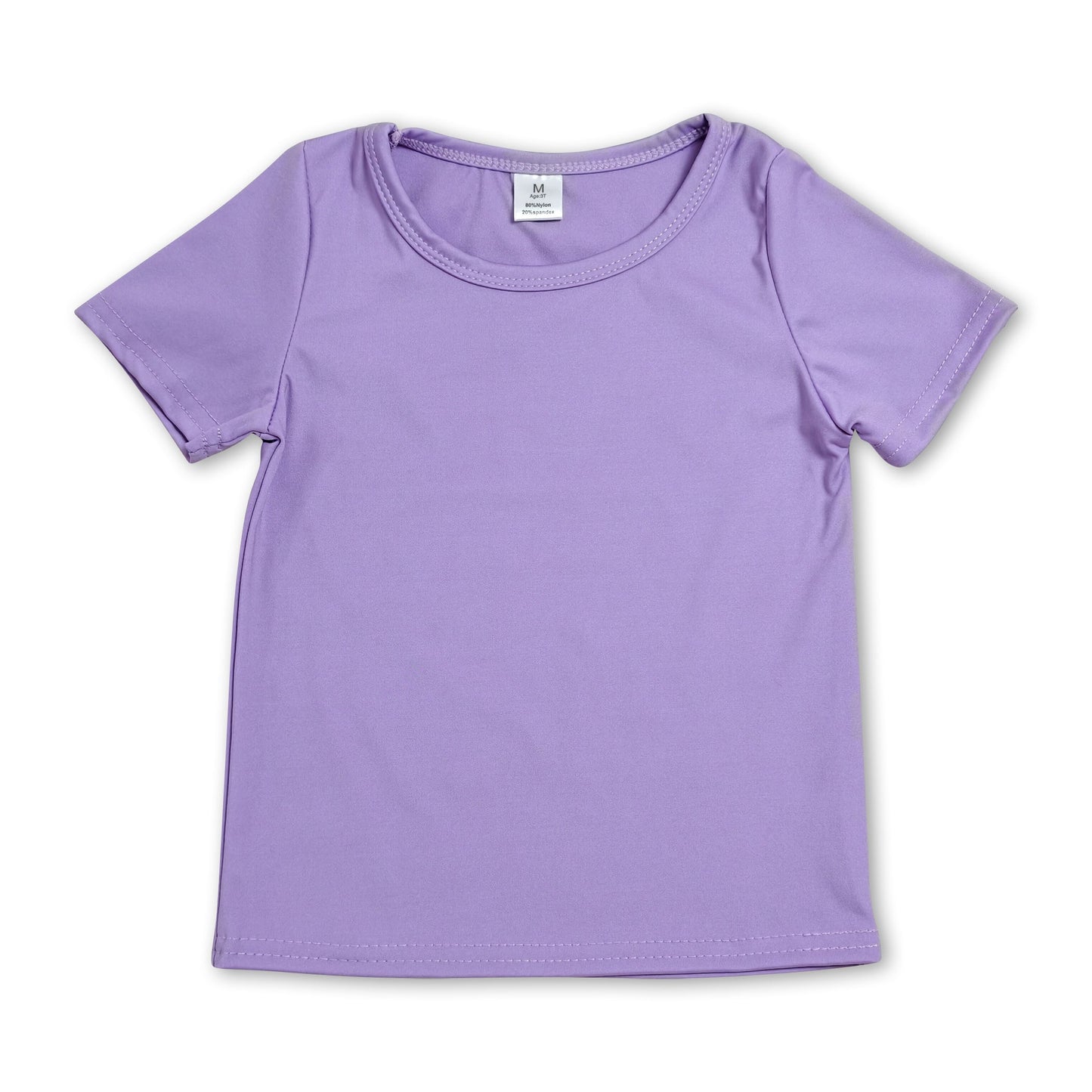 Short sleeves purple kids girls summer yoga active top