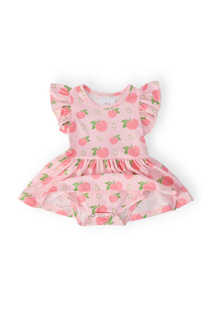 Georgia Peach S/S Flutter Twirl Bodysuit