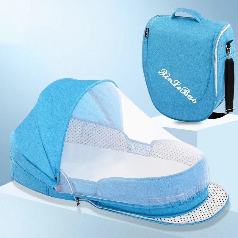 Multifunctional Folding Baby Travel Cot with Mosquito Net