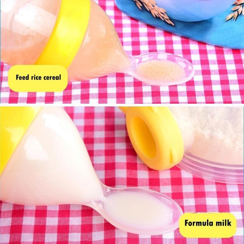 Silicone Baby Feeding Bottle with Spoon