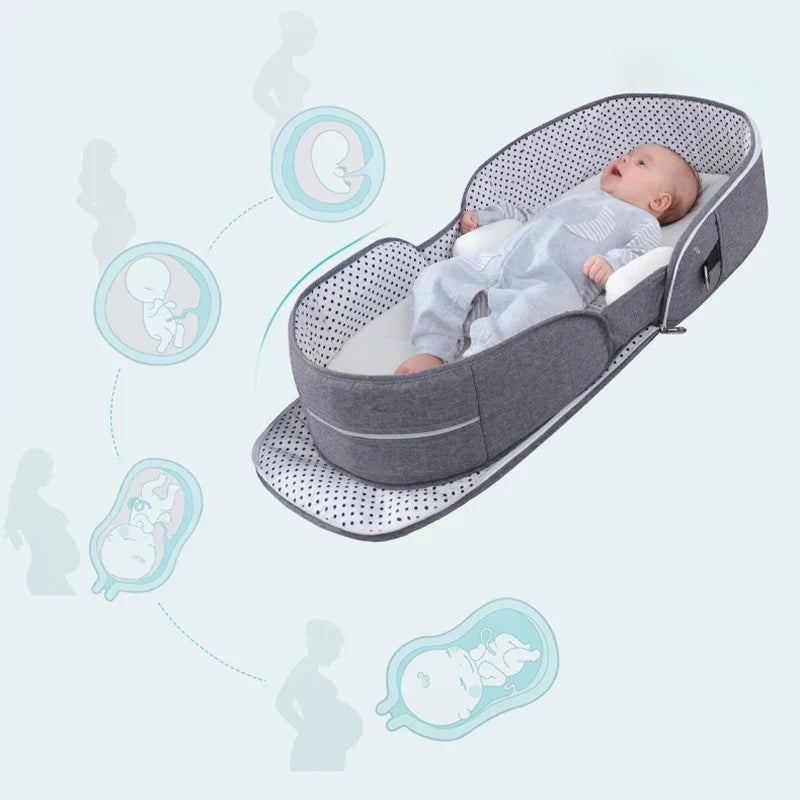 Multifunctional Folding Baby Travel Cot with Mosquito Net
