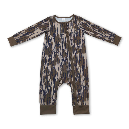Long sleeves camo baby kids zipper romper