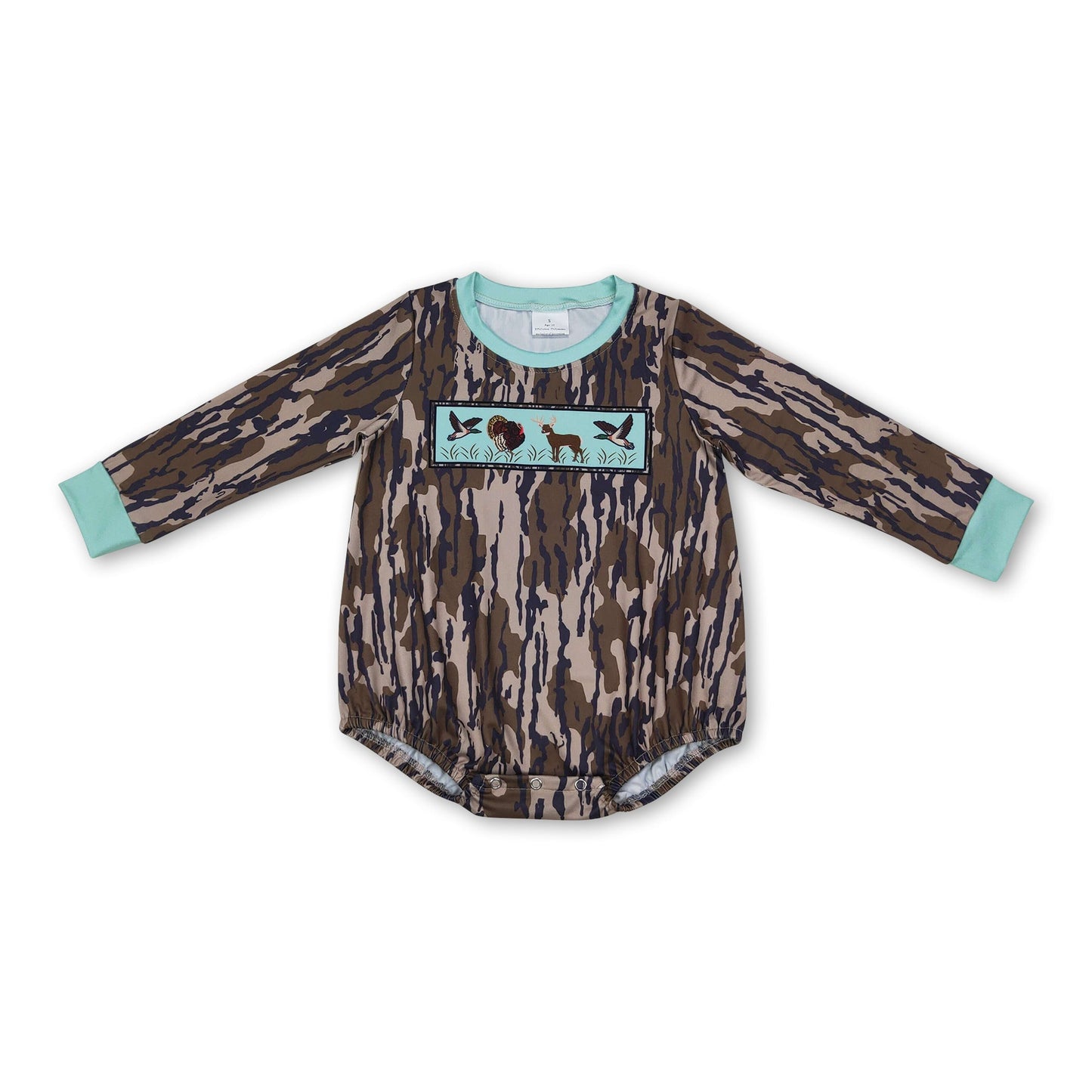 Duck turkey deercamo baby boy hunting romper