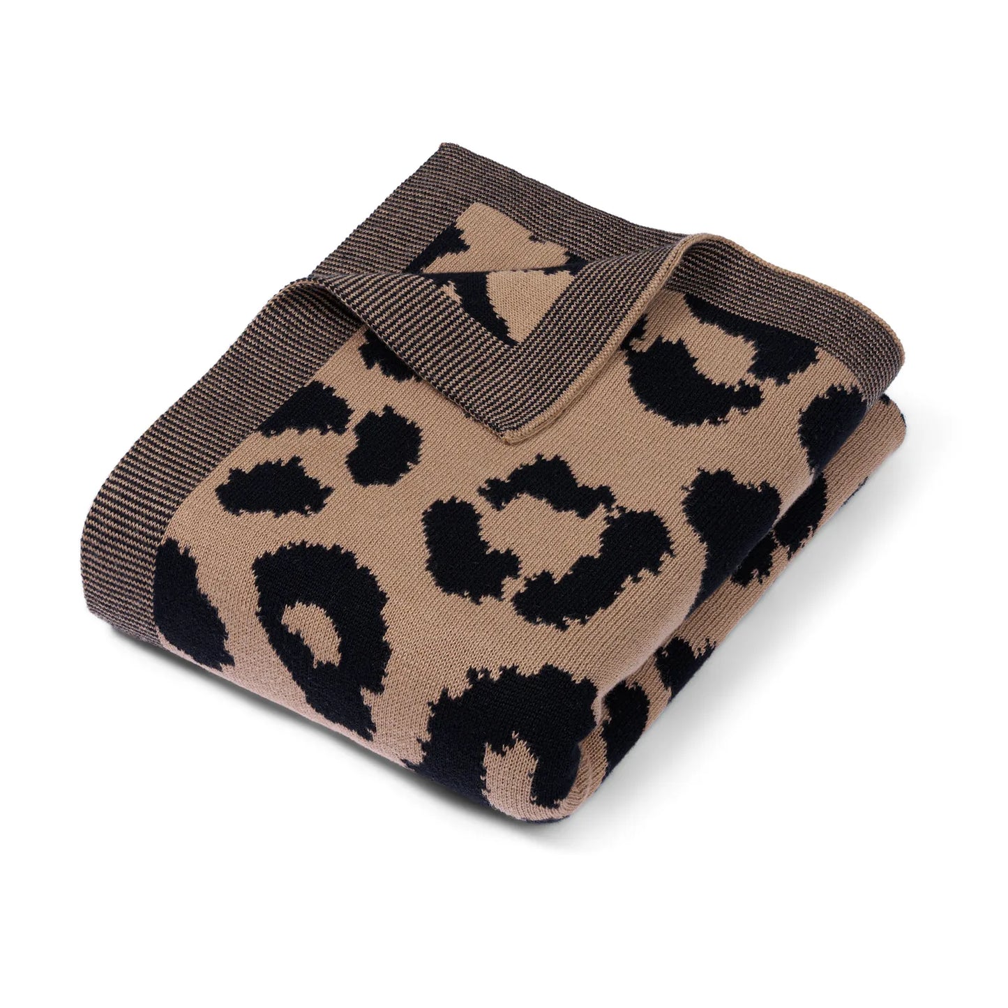 Leopard Jacquard Knit Baby Blanket