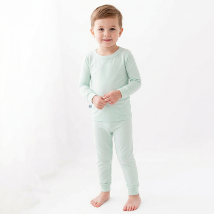 Mint Long Sleeve Bamboo Pajama Set