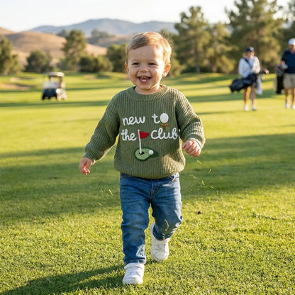 Hand-Embroidered New to the Club Golf Sweater
