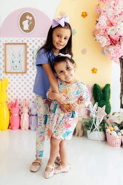 Pastel Floral Bunnies Leggings
