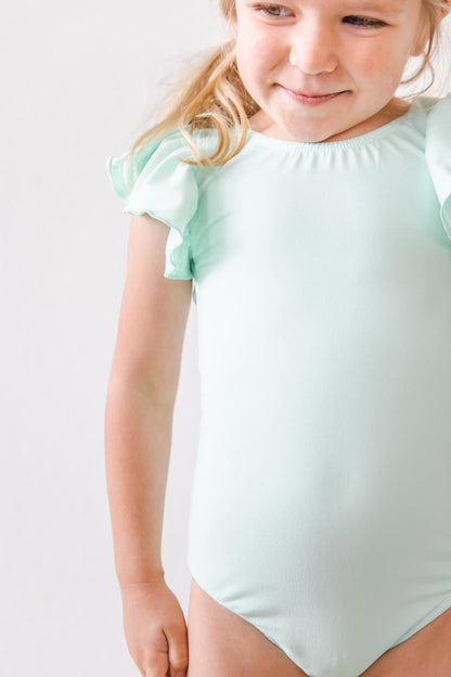 SALE Pastel Green S/S Flutter Sleeve Leotard
