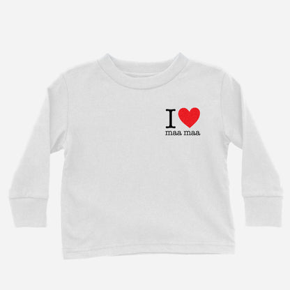 I Heart Grandma / Maa Maa Cantonese Paternal Long Sleeve Shirt (Toddler)