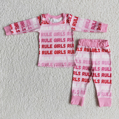 Rule girls baby boutique valentine's day pajamas