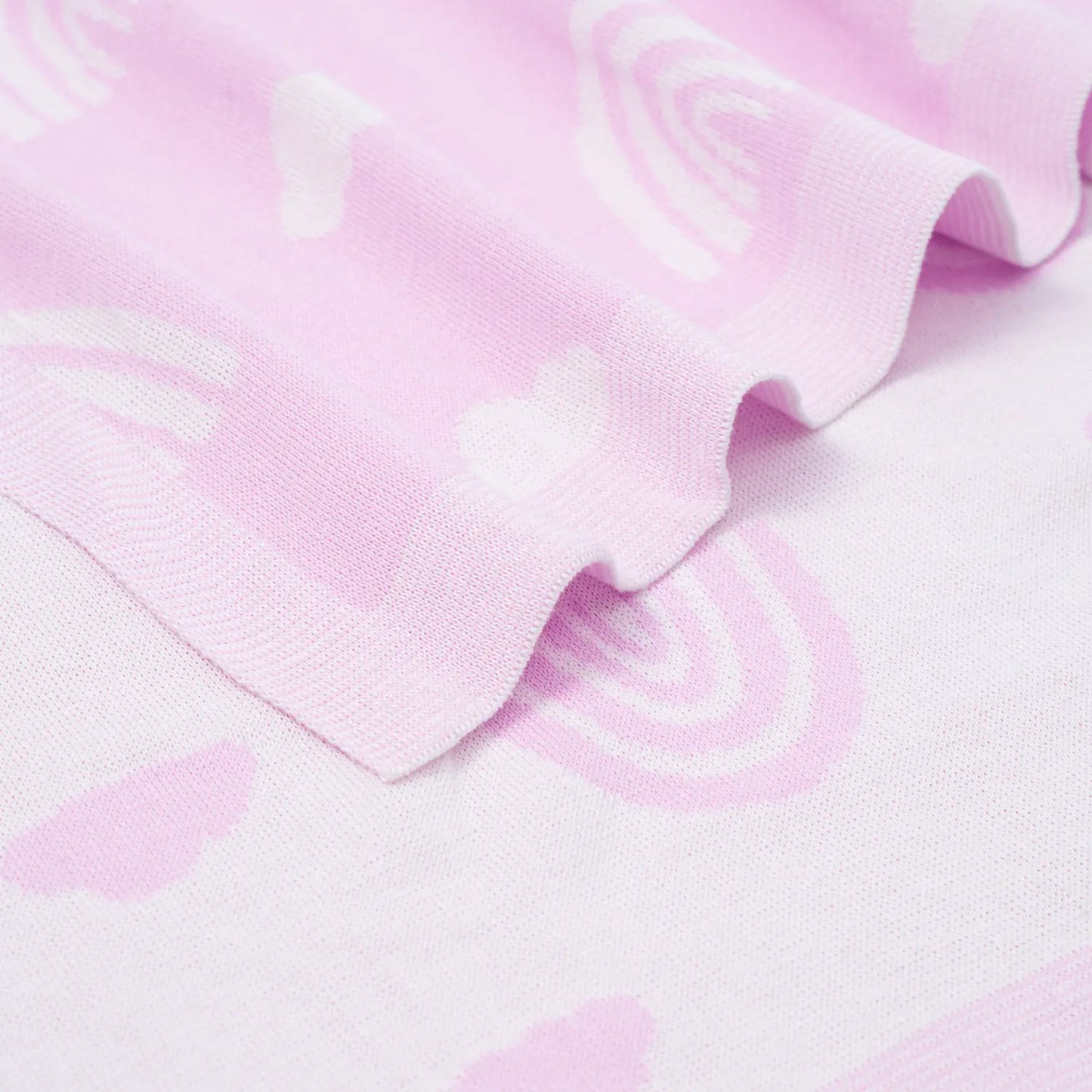 Rainbow Lilac Jacquard Knit Baby Blanket