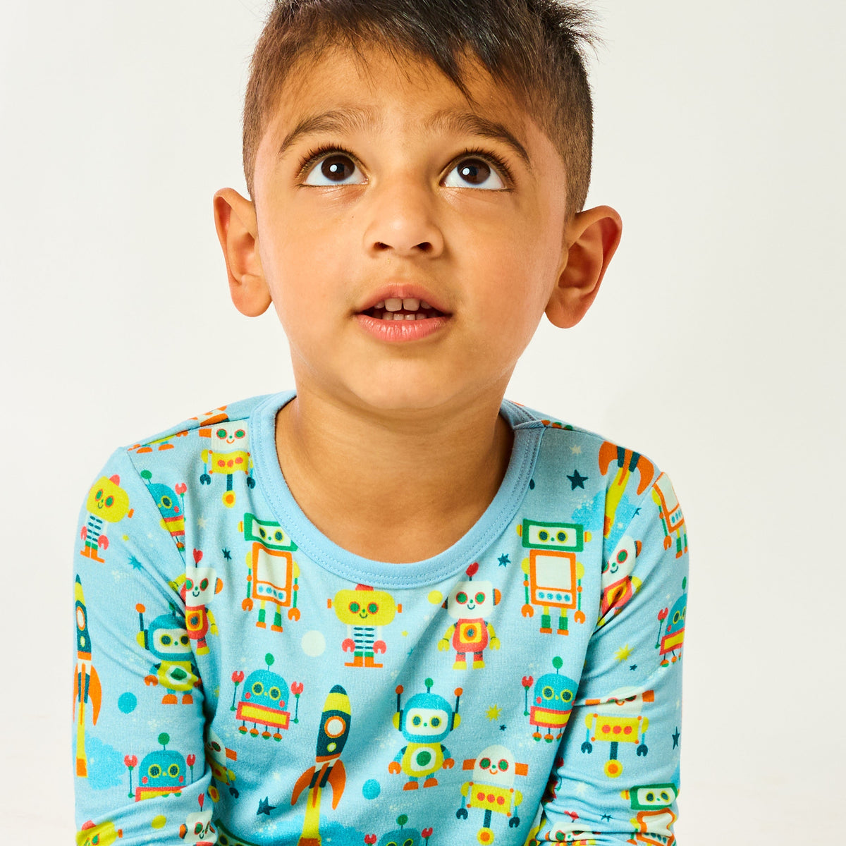 Long Sleeve Pajama Set - Robots