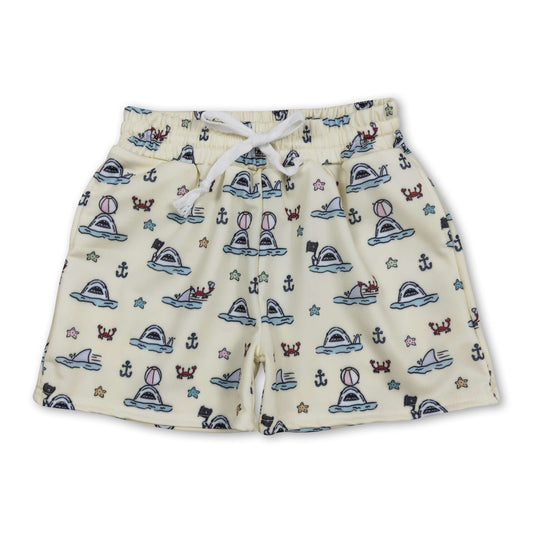 Boat crab anchor kids boys summer swim trunks