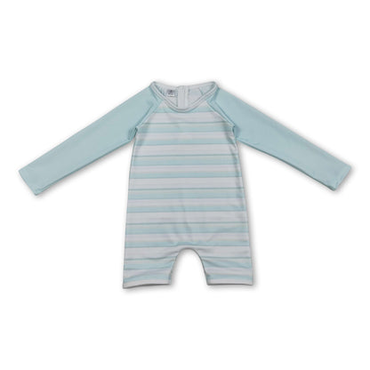 Long sleeves stripe baby boy summer swimsuit