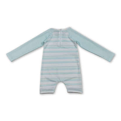 Long sleeves stripe baby boy summer swimsuit