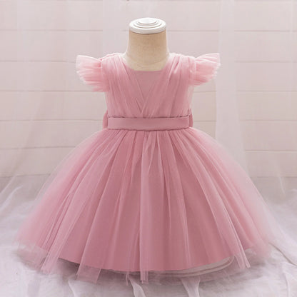 Toddler Girls Princess Party Dress – Bow & Fly Sleeve