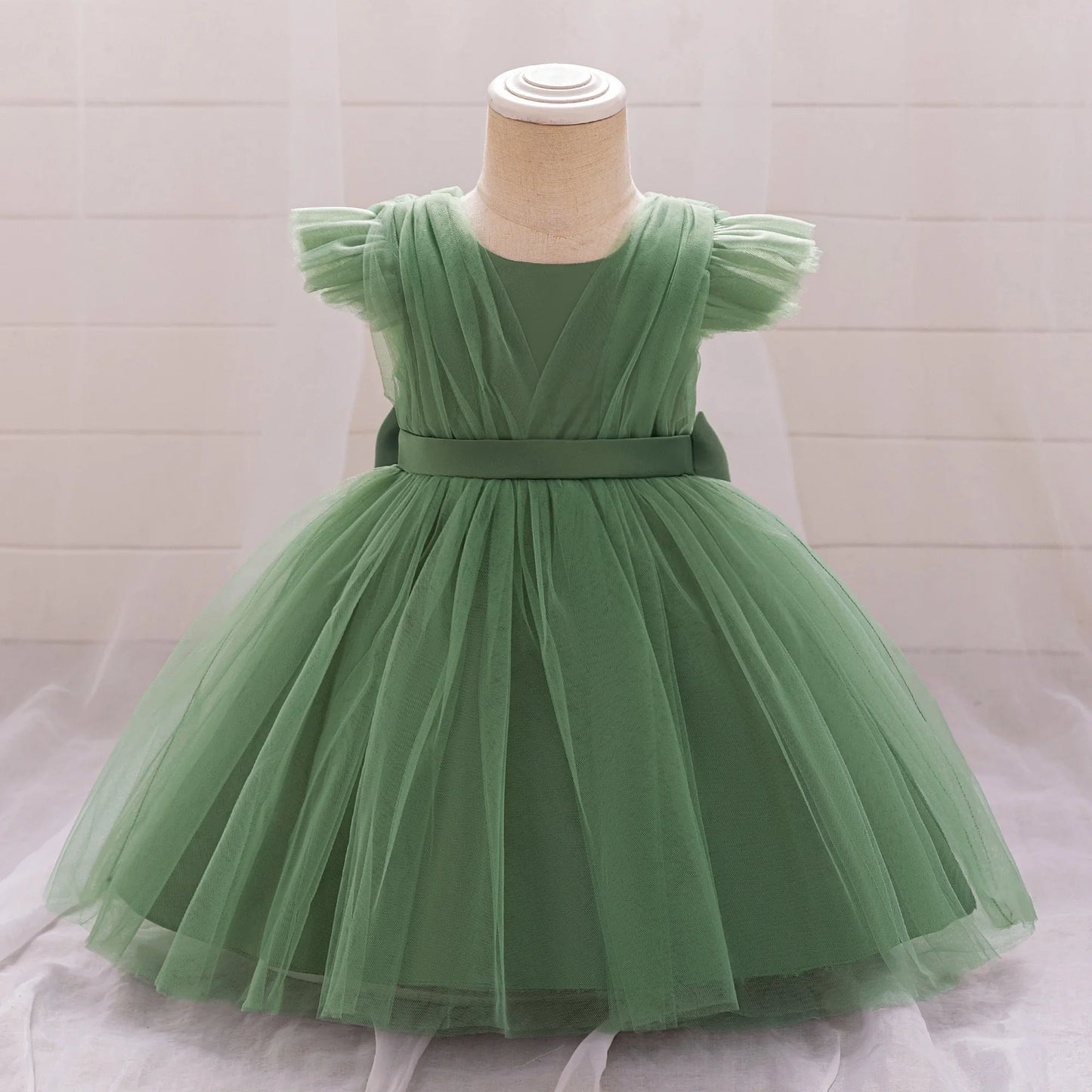 Toddler Girls Princess Party Dress – Bow & Fly Sleeve