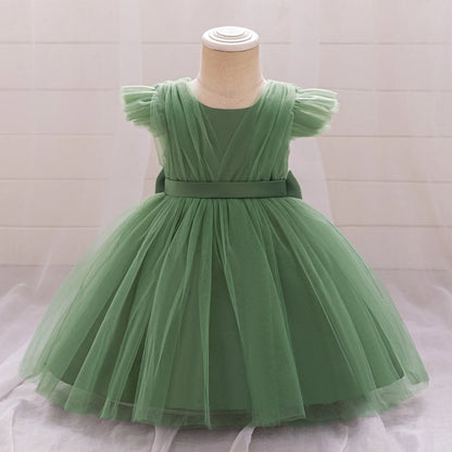 Toddler Girls Princess Party Dress – Bow & Fly Sleeve