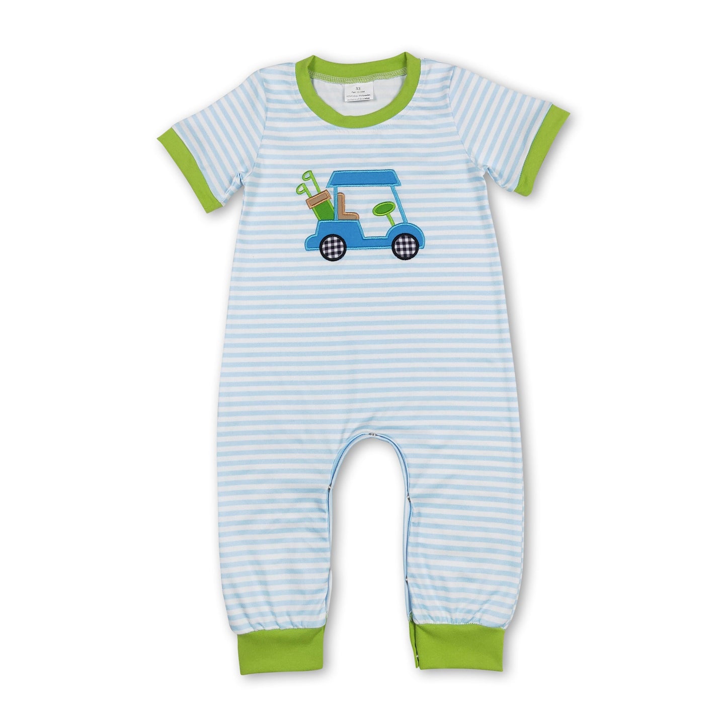 Short sleeves golf stripe baby boys romper