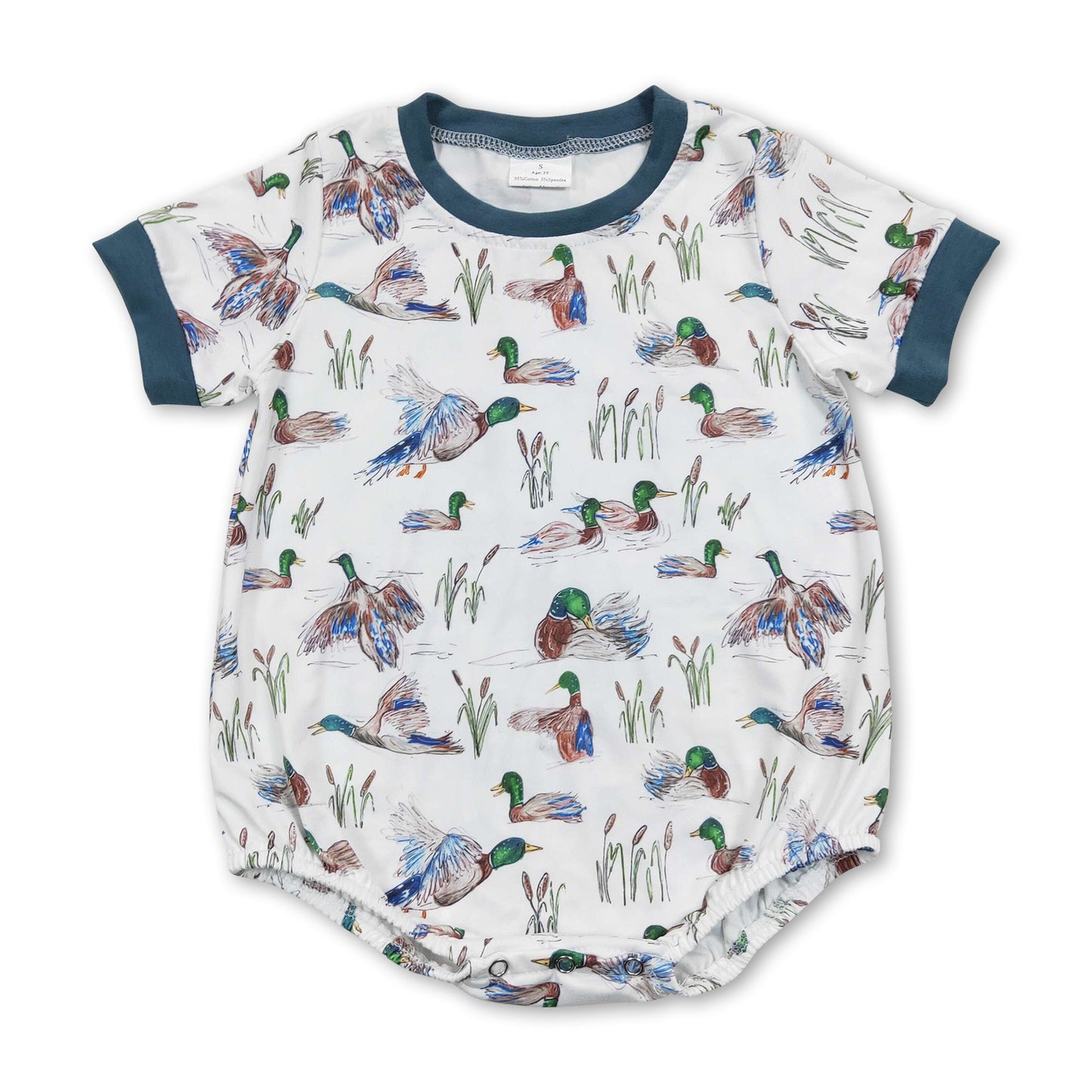 Short sleeves duck baby boys summer romper
