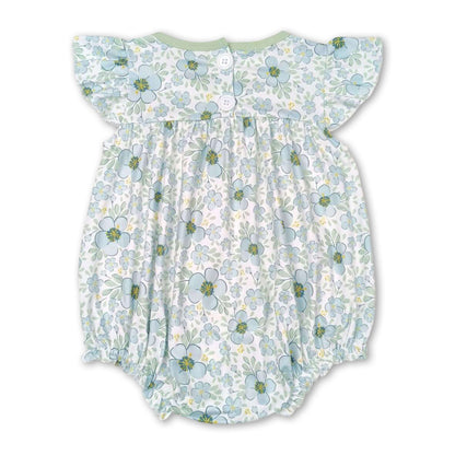 Flutter sleeves floral baby girls summer romper