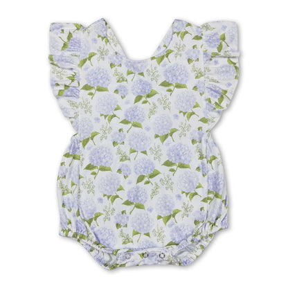 Flutter sleeves floral baby girls spring summer romper