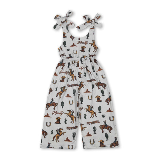 Cactus Horse Rodeo Western Jumpsuit for Girls