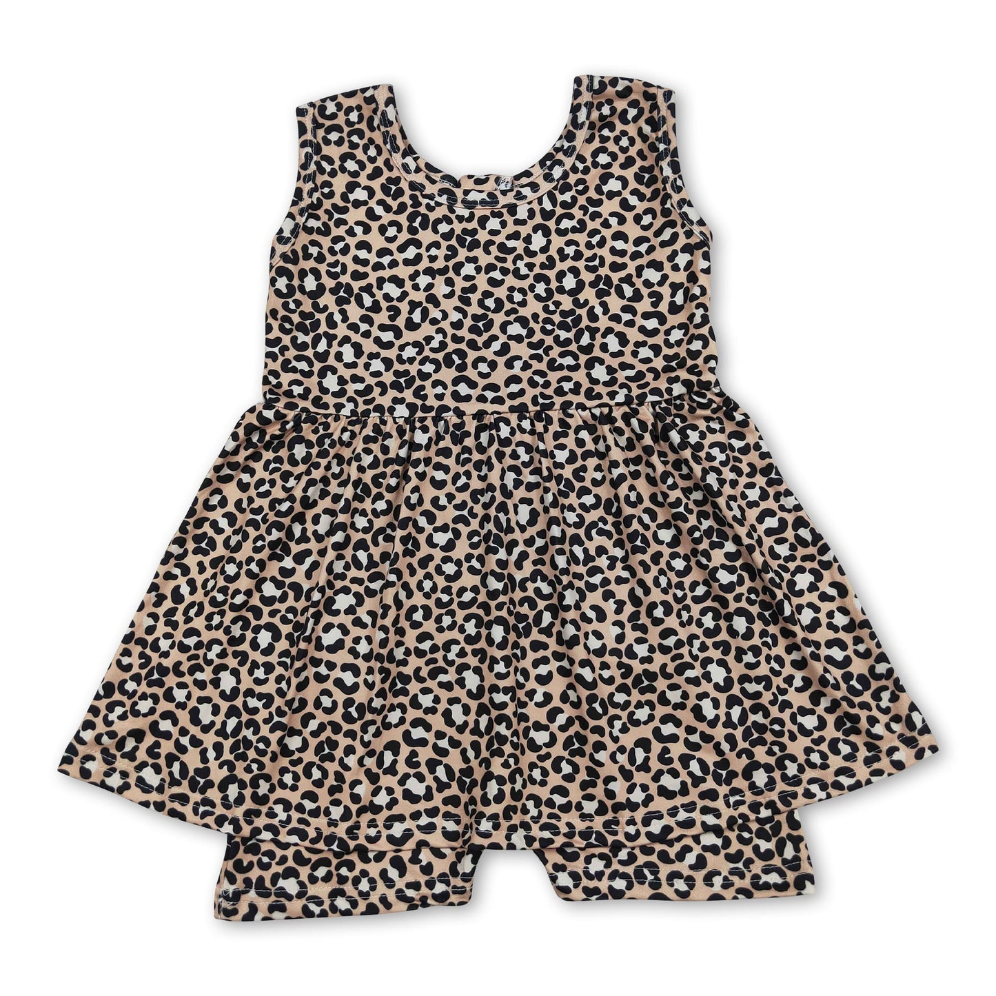 Sleeveless leopard kids girls summer one piece jumpsuit