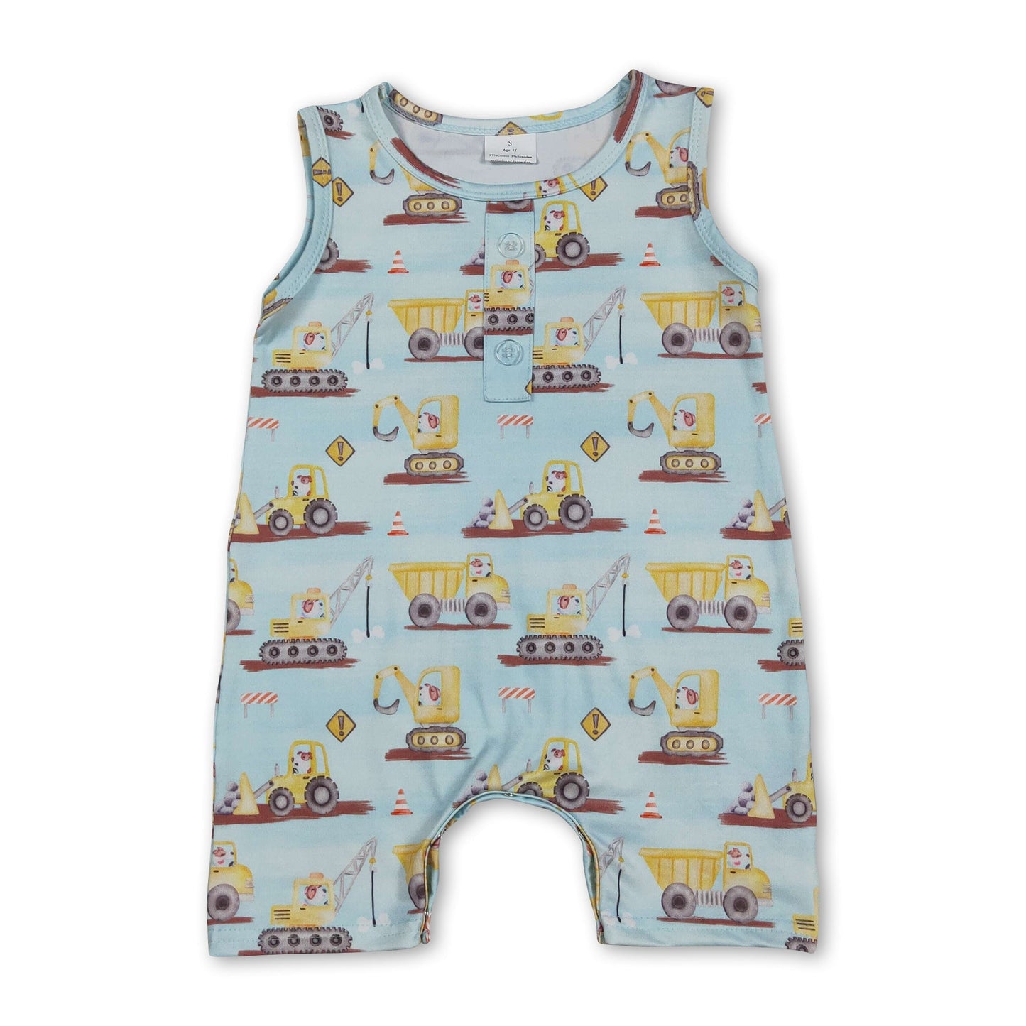 Sleeveless constructions baby boy summer romper
