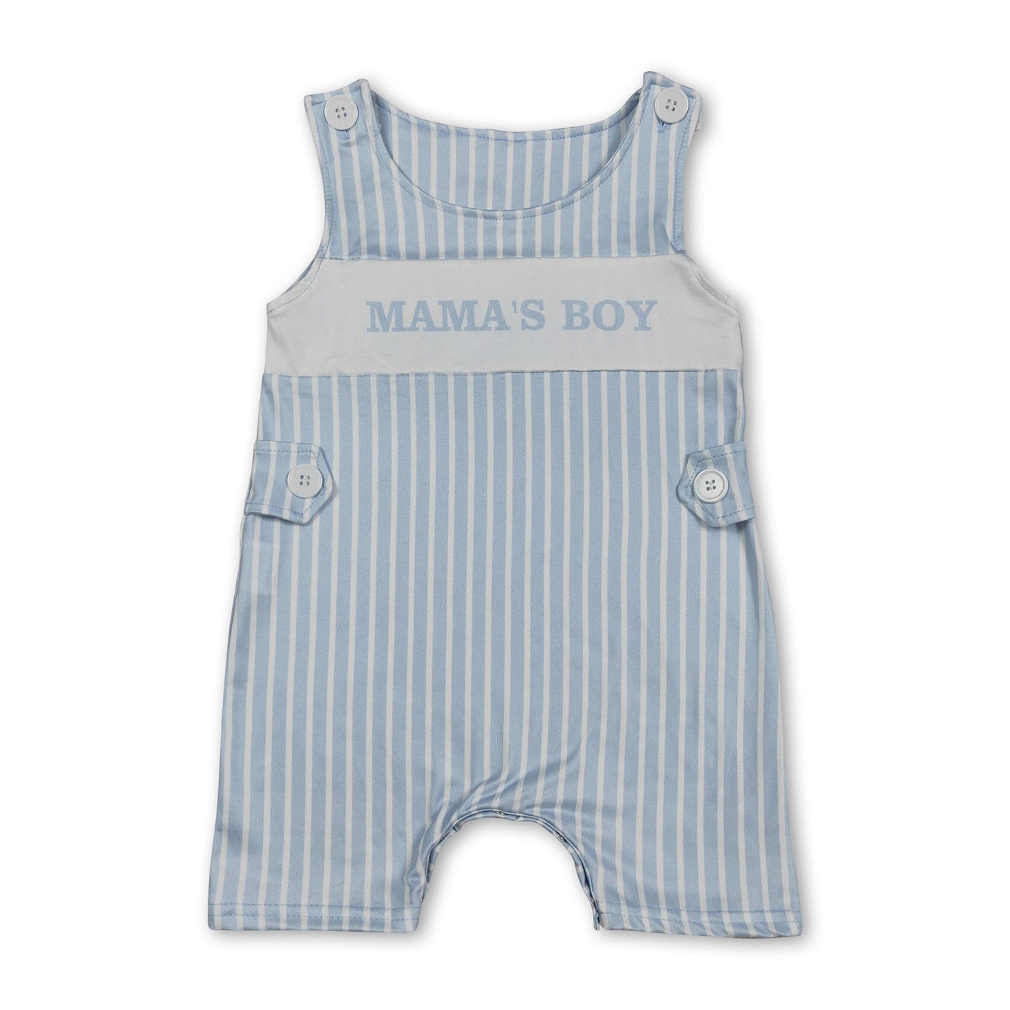 Sleeveless stripe mama's boy baby summer romper