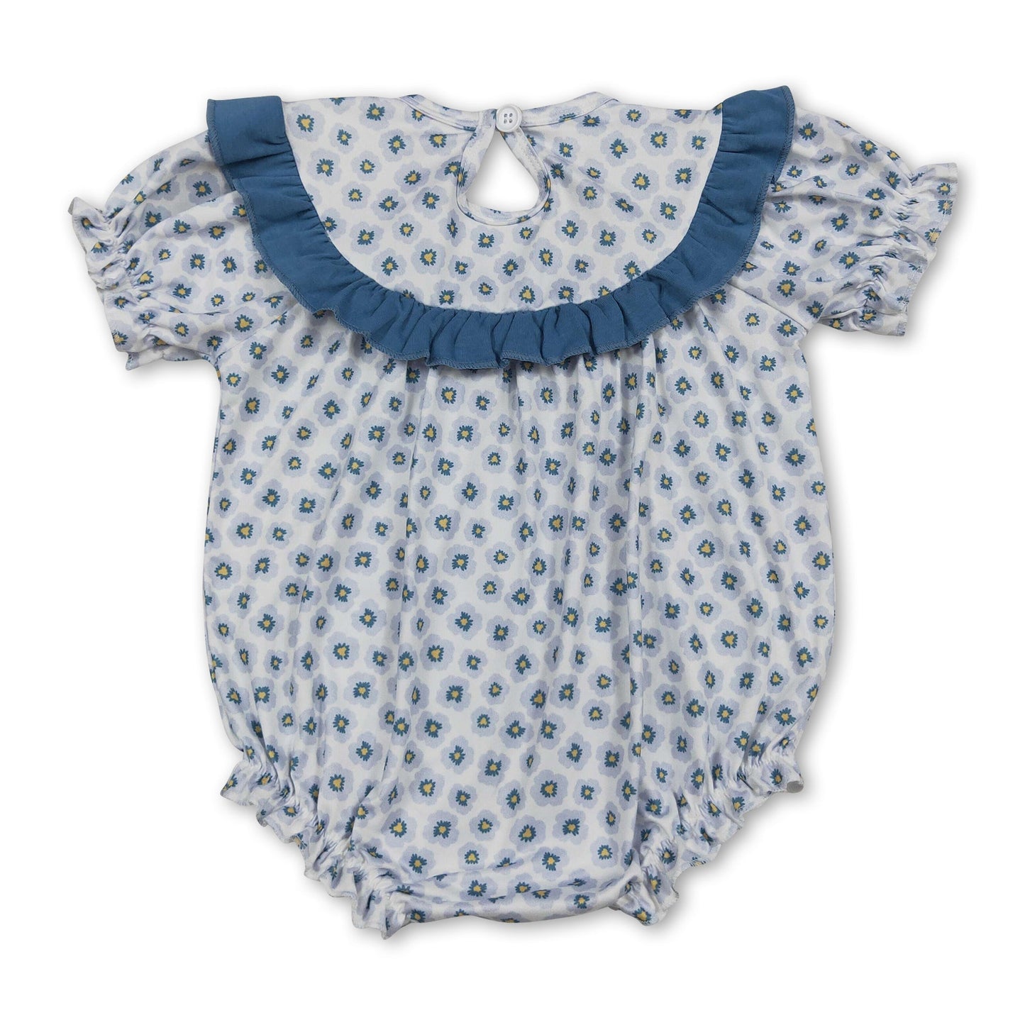 Daddy's girl smocked floral short sleeves baby girls romper