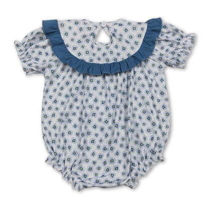 Daddy's girl smocked floral short sleeves baby girls romper