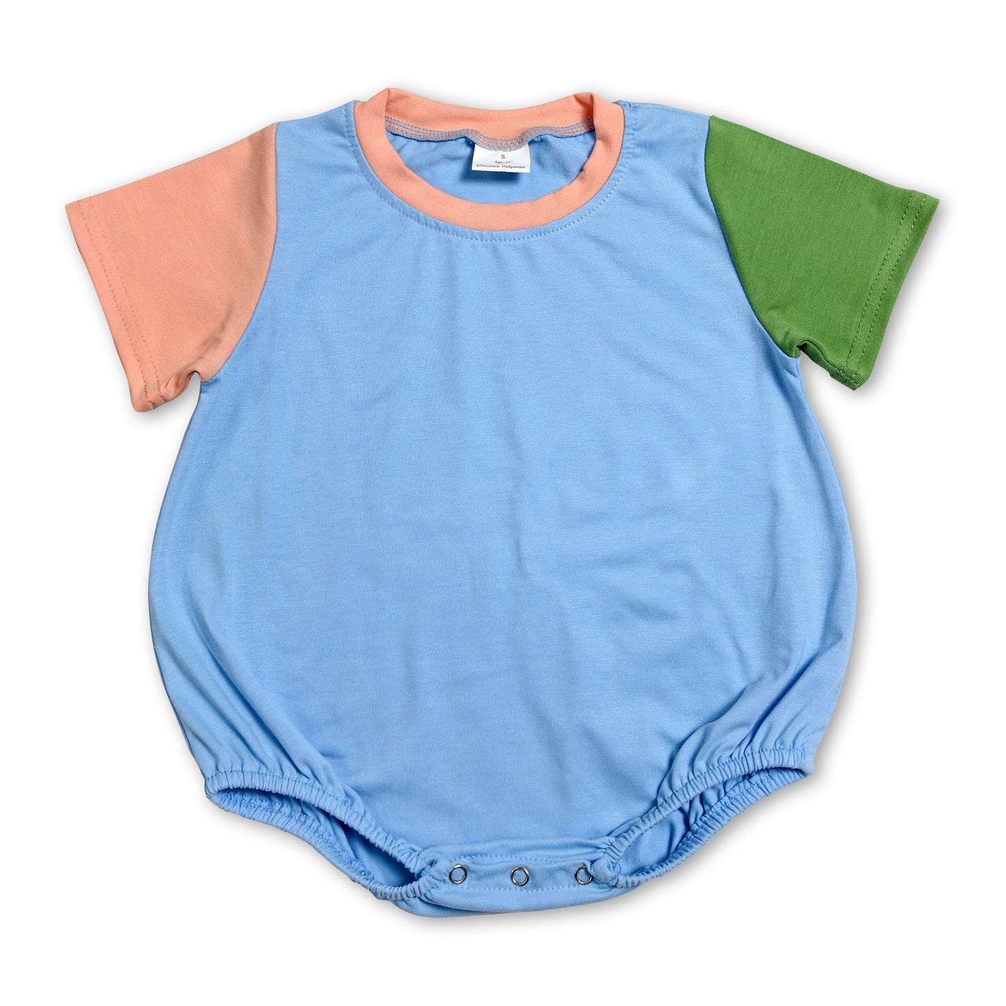 Orange green short sleeves cotton baby boy summer romper
