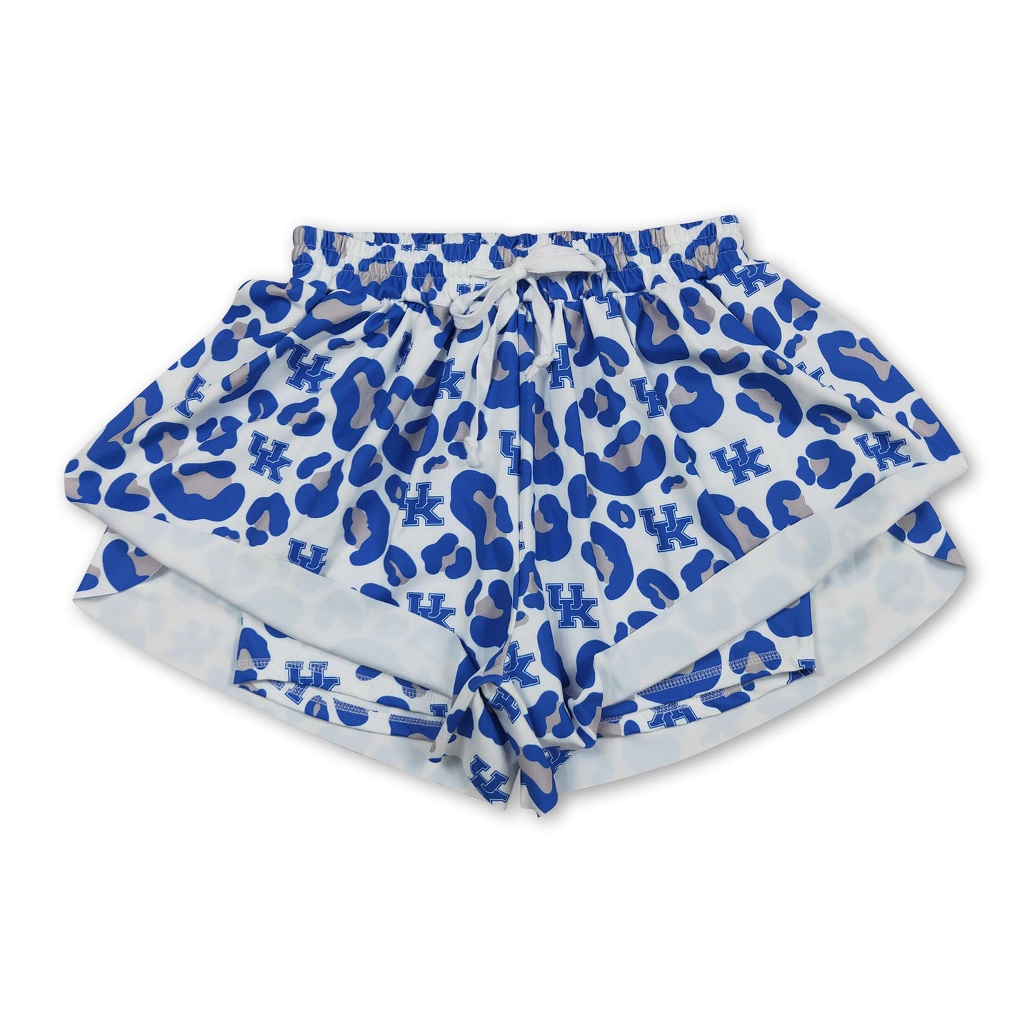 Blue leopard U K adult women team active shorts