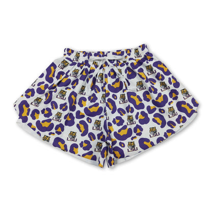 Leopard tiger adult women team active shorts