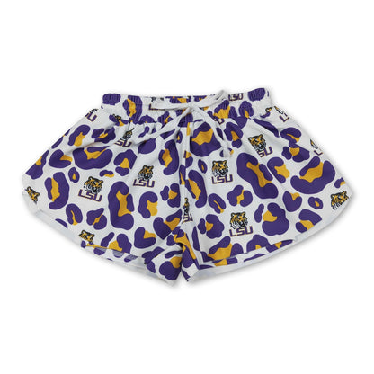 Leopard tiger kids girls team active summer yoga shorts