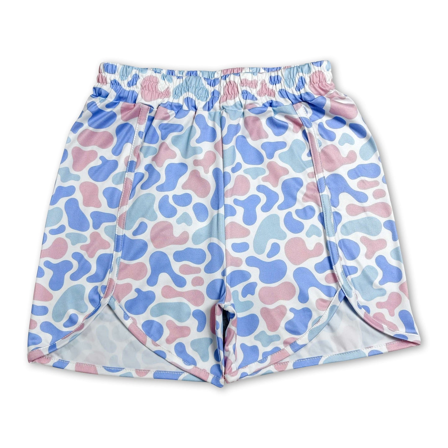 Pink blue camo adult women summer shorts