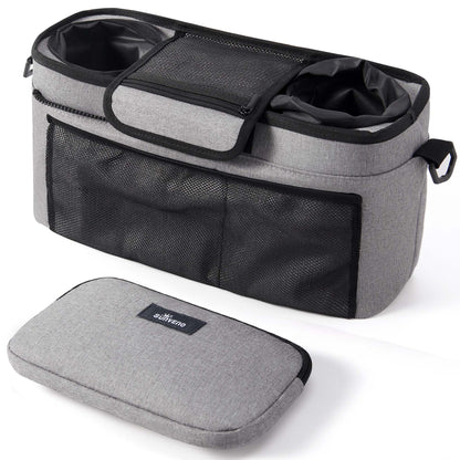 SUNVENO Universal Stroller Organizer with Cup Holders, Detachable Parent Pouch & Shoulder Strap