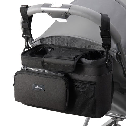 SUNVENO Universal Stroller Organizer with Cup Holders, Detachable Parent Pouch & Shoulder Strap