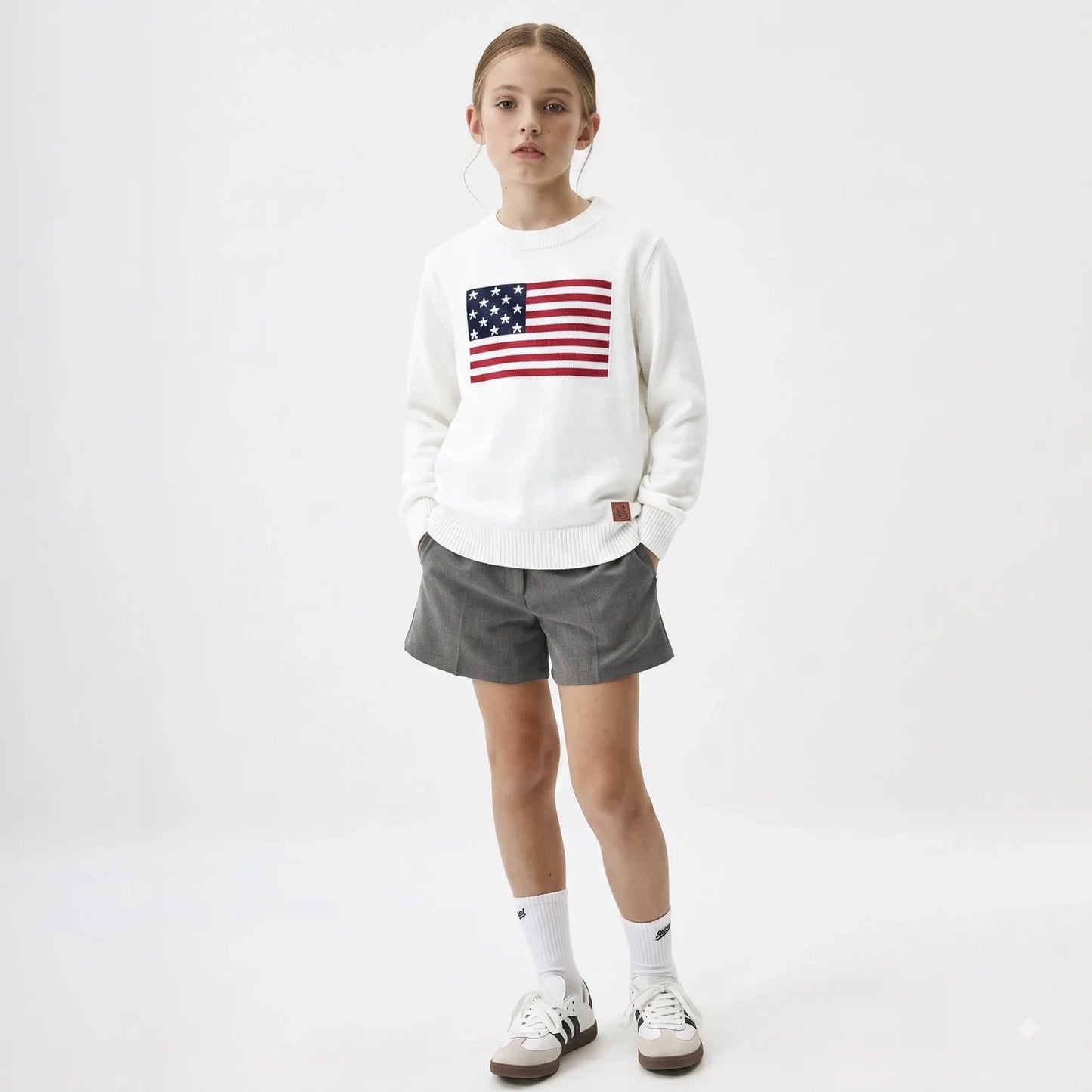 Signature American Flag Knit Kids Sweater