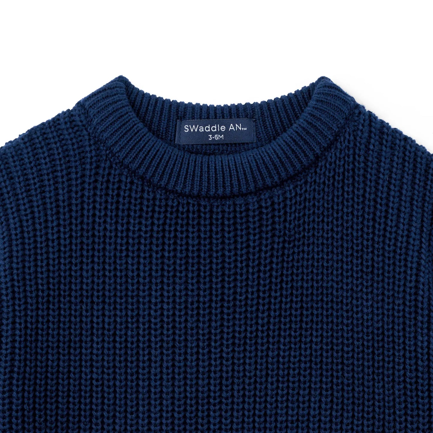 Classic Chunky Knit Baby Romper in Navy